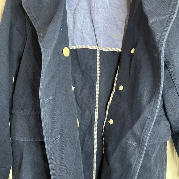 J.Crew Heavyweight Cotton Twill Pea Coat Navy Jacket‎ Size 10 - Picture 9 of 14